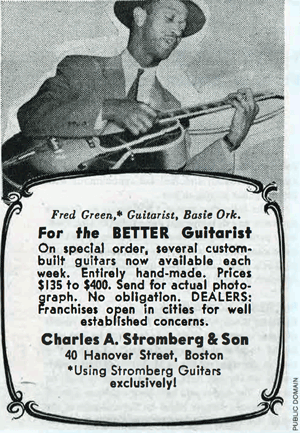 A 1940 Stromberg ad featuring Freddie Green.